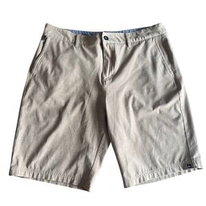 Quiksilver Amphibian Shorts Mens 34 Tan Hybrid Boardshorts Walkshorts Quick Dry